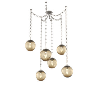 Aster Round 6pc Swag Multi-Pendant Chain (LED) (1289|SNB0066-06-BS-GB-CH2-L1)
