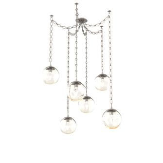 Aster Round 6pc Swag Multi-Pendant Chain (LED) (1289|SNB0066-06-BS-GA-CH2-L1)