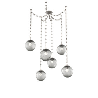 Aster Round 6pc Swag Multi-Pendant Chain (LED) (1289|SNB0066-06-BS-FS-CH3-L3)