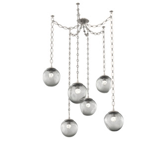 Aster Round 6pc Swag Multi-Pendant Chain (LED) (1289|SNB0066-06-BS-FS-CH2-L1)
