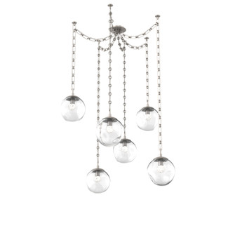 Aster Round 6pc Swag Multi-Pendant Chain (LED) (1289|SNB0066-06-BS-FC-CH3-L3)