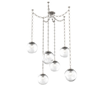 Aster Round 6pc Swag Multi-Pendant Chain (LED) (1289|SNB0066-06-BS-FC-CH1-L1)