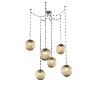 Aster Round 6pc Swag Multi-Pendant Chain (LED) (1289|SNB0066-06-BS-FB-CH3-L1)