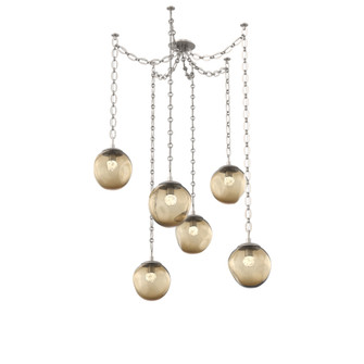 Aster Round 6pc Swag Multi-Pendant Chain (LED) (1289|SNB0066-06-BS-FB-CH2-L3)