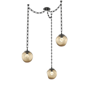 Aster Round 3pc Swag Multi-Pendant Chain (LED) (1289|SNB0066-03-MB-ZB-CH3-L3)