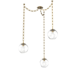 Aster Round 3pc Swag Multi-Pendant Chain (LED) (1289|SNB0066-03-GB-GC-CH3-L1)