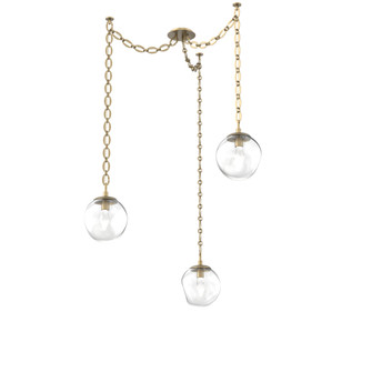 Aster Round 3pc Swag Multi-Pendant Chain (LED) (1289|SNB0066-03-GB-GC-CH2-L1)