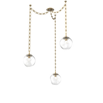 Aster Round 3pc Swag Multi-Pendant Chain (LED) (1289|SNB0066-03-GB-FC-CH3-L3)