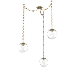 Aster Round 3pc Swag Multi-Pendant Chain (LED) (1289|SNB0066-03-GB-FC-CH1-L3)
