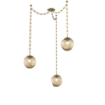 Aster Round 3pc Swag Multi-Pendant Chain (LED) (1289|SNB0066-03-GB-FB-CH3-L1)