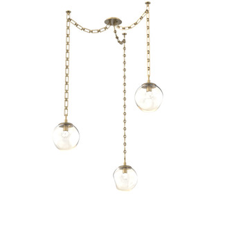 Aster Round 3pc Swag Multi-Pendant Chain (LED) (1289|SNB0066-03-GB-FA-CH3-L3)