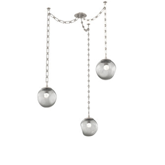 Aster Round 3pc Swag Multi-Pendant Chain (LED) (1289|SNB0066-03-BS-FS-CH3-L3)