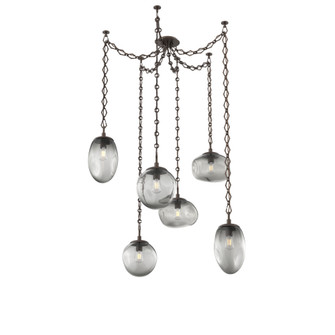 Cosmos Round 6pc Swag Multi-Pendant Chain (Bulb) (1289|SNB0065-06-FB-S-CH1-E2)