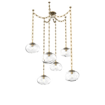 Nova Round 6pc Swag Multi-Pendant Chain (Bulb) (1289|SNB0064-06-GB-C-CH3-E2)