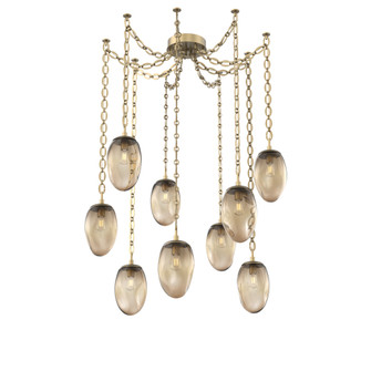 Meteo Round 9pc Swag Multi-Pendant Chain (Bulb) (1289|SNB0063-09-GB-B-CH2-E2)