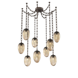 Meteo Round 9pc Swag Multi-Pendant Chain (Bulb) (1289|SNB0063-09-FB-B-CH3-E2)