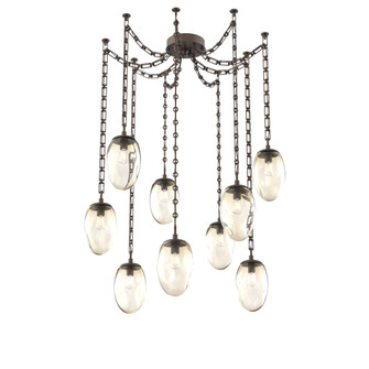 Meteo Round 9pc Swag Multi-Pendant Chain (Bulb) (1289|SNB0063-09-FB-A-CH3-E2)