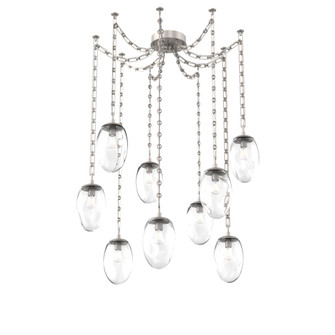 Meteo Round 9pc Swag Multi-Pendant Chain (Bulb) (1289|SNB0063-09-BS-C-CH3-E2)