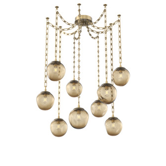 Aster Round 9pc Swag Multi-Pendant Chain (Bulb) (1289|SNB0062-09-GB-B-CH3-E2)