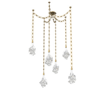 Blossom Round 6pc Swag Multi-Pendant Chain (1289|SNB0059-06-GB-BC-CH3-L1)