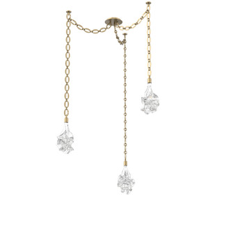Blossom Round 3pc Swag Multi-Pendant Chain (1289|SNB0059-03-GB-BC-CH2-L1)