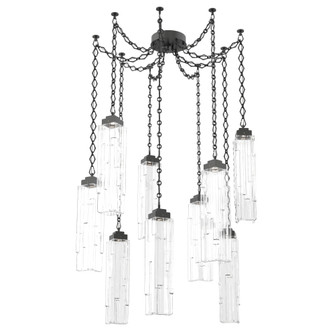Ledgestone Round Chain 9pc Swag Multi-Pendant (1289|SNB0056-09-MB-LC-CH1-L1)