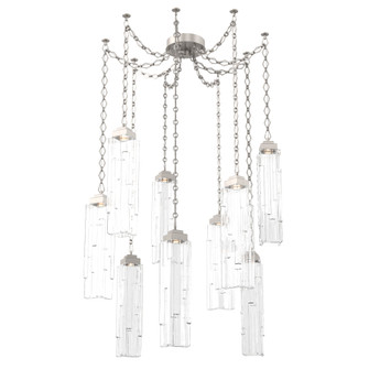 Ledgestone Round Chain 9pc Swag Multi-Pendant (1289|SNB0056-09-BS-LC-CH1-L1)