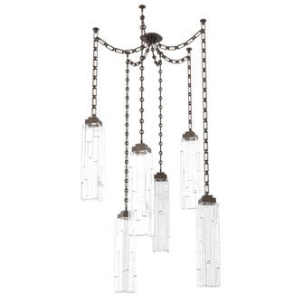 Ledgestone Round Chain 6pc Swag Multi-Pendant (1289|SNB0056-06-FB-LC-CH3-L1)