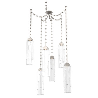 Ledgestone Round Chain 6pc Swag Multi-Pendant (1289|SNB0056-06-BS-LC-CH3-L1)
