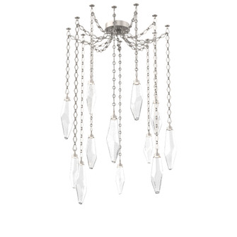 Rock Crystal Multi Light Pendant Multi Port Canopy Beige Silver (1289|SNB0050-12-BS-CC-CH1-L1)