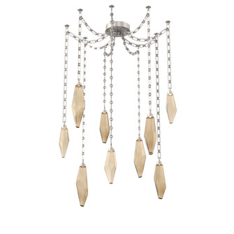 Rock Crystal Multi Light Pendant Multi Port Canopy Beige Silver (1289|SNB0050-09-BS-CB-CH3-L3)