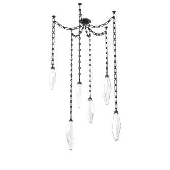 Rock Crystal Round Chain 6pc Swag Multi-Pendant (1289|SNB0050-06-MB-CC-CH3-L3)