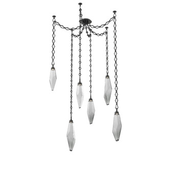Rock Crystal Round Chain 6pc Swag Multi-Pendant (1289|SNB0050-06-MB-CS-CH1-L1)