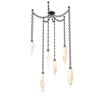 Rock Crystal Round Chain 6pc Swag Multi-Pendant (1289|SNB0050-06-MB-CA-CH2-L3)