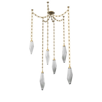 Rock Crystal Round Chain 6pc Swag Multi-Pendant (1289|SNB0050-06-GB-CS-CH3-L3)