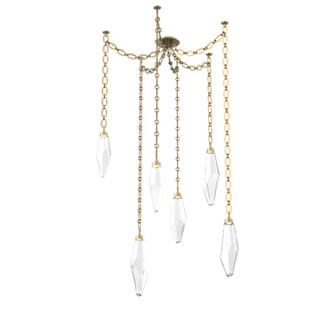 Rock Crystal Round Chain 6pc Swag Multi-Pendant (1289|SNB0050-06-GB-CC-CH2-L1)