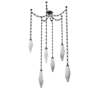 Rock Crystal Round Chain 6pc Swag Multi-Pendant (1289|SNB0050-06-FB-CS-CH3-L1)