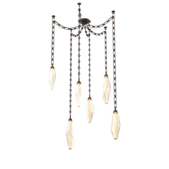 Rock Crystal Round Chain 6pc Swag Multi-Pendant (1289|SNB0050-06-FB-CA-CH3-L1)