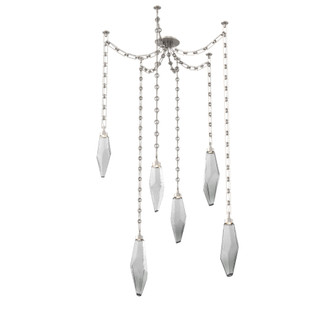 Rock Crystal Round Chain 6pc Swag Multi-Pendant (1289|SNB0050-06-BS-CS-CH3-L1)