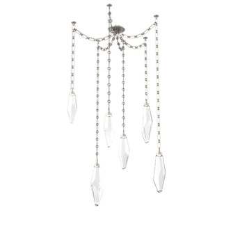 Rock Crystal Round Chain 6pc Swag Multi-Pendant (1289|SNB0050-06-BS-CC-CH3-L1)