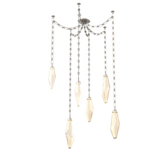 Rock Crystal Round Chain 6pc Swag Multi-Pendant (1289|SNB0050-06-BS-CA-CH3-L3)