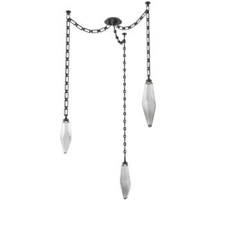 Rock Crystal Round Chain 3pc Swag Multi-Pendant (1289|SNB0050-03-MB-CS-CH3-L1)