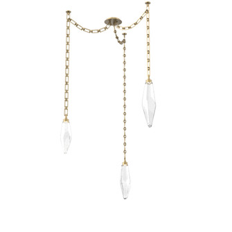 Rock Crystal Round Chain 3pc Swag Multi-Pendant (1289|SNB0050-03-GB-CC-CH3-L1)