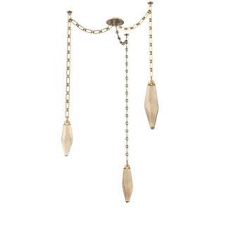 Rock Crystal Round Chain 3pc Swag Multi-Pendant (1289|SNB0050-03-GB-CB-CH3-L1)