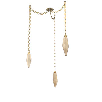 Rock Crystal Round Chain 3pc Swag Multi-Pendant (1289|SNB0050-03-GB-CB-CH2-L1)