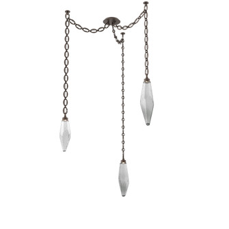 Rock Crystal Round Chain 3pc Swag Multi-Pendant (1289|SNB0050-03-FB-CS-CH2-L3)