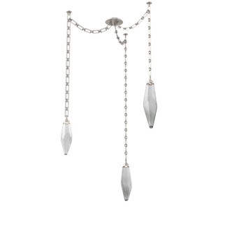 Rock Crystal Round Chain 3pc Swag Multi-Pendant (1289|SNB0050-03-BS-CS-CH3-L1)