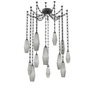 Aalto Round 12pc Swag Multi-Pendant Chain (1289|SNB0049-12-MB-RS-CH3-L3)