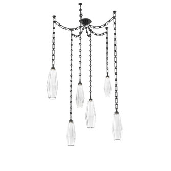 Aalto Round 6pc Swag Multi-Pendant Chain (1289|SNB0049-06-MB-RC-CH3-L1)