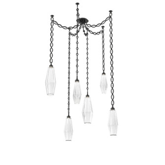 Aalto Round 6pc Swag Multi-Pendant Chain (1289|SNB0049-06-MB-RC-CH2-L3)